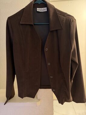 Briggs New York Dark Brown Button-Front Blazer